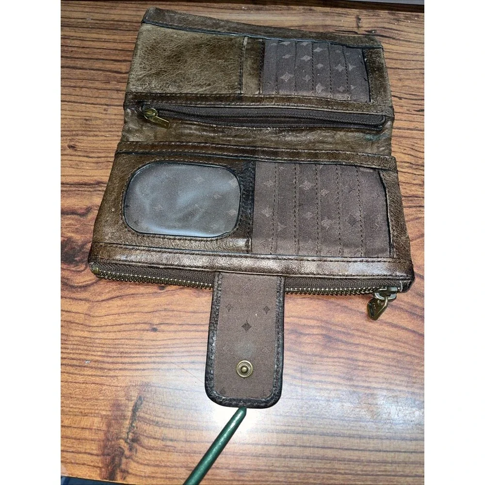 Fossil Long Live Vintage 1954 Womens Brown Leather Wallet